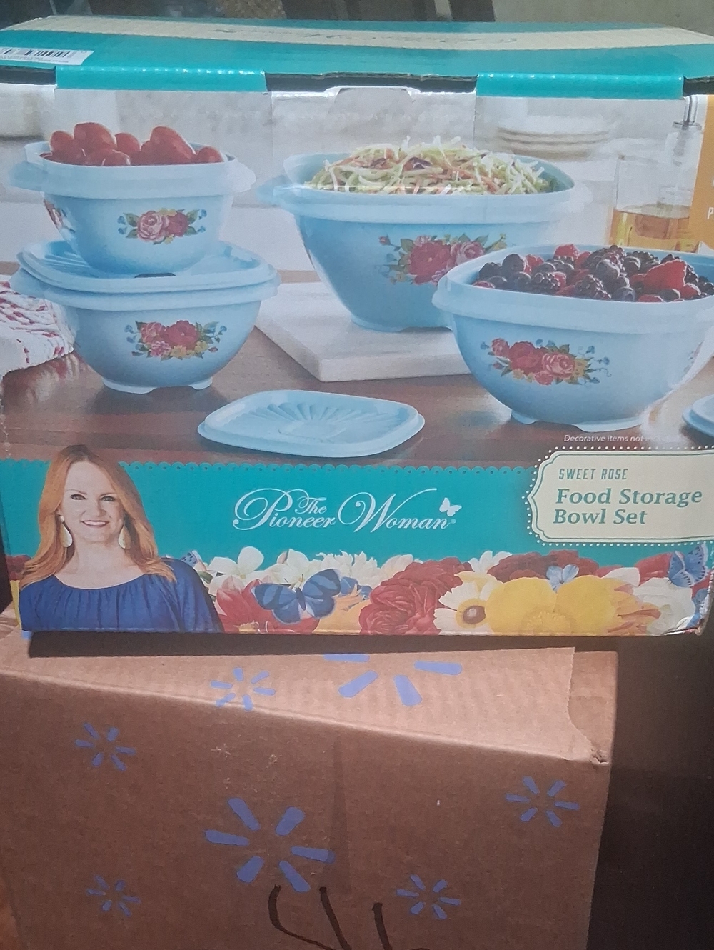 The Pioneer Woman Sweet Rose Light Blue Floral Food Storage Bowl Set